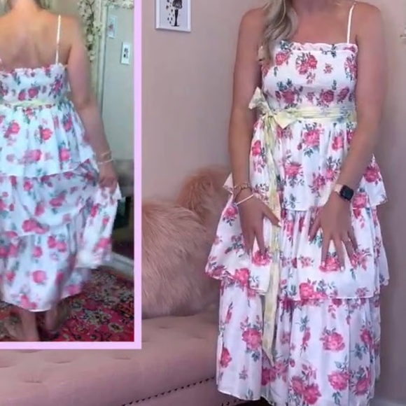 LoveShackFancy Pink and White Floral Dress - Picture 3 of 3